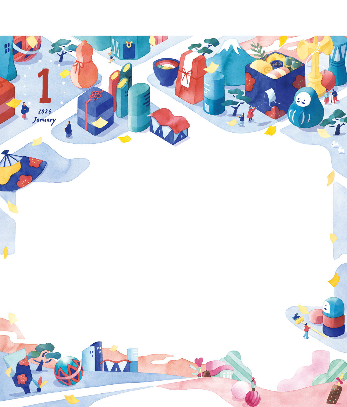 カレンダーイラスト　水彩